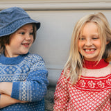 Opskrift på Blome Genser Junior, 2 farver