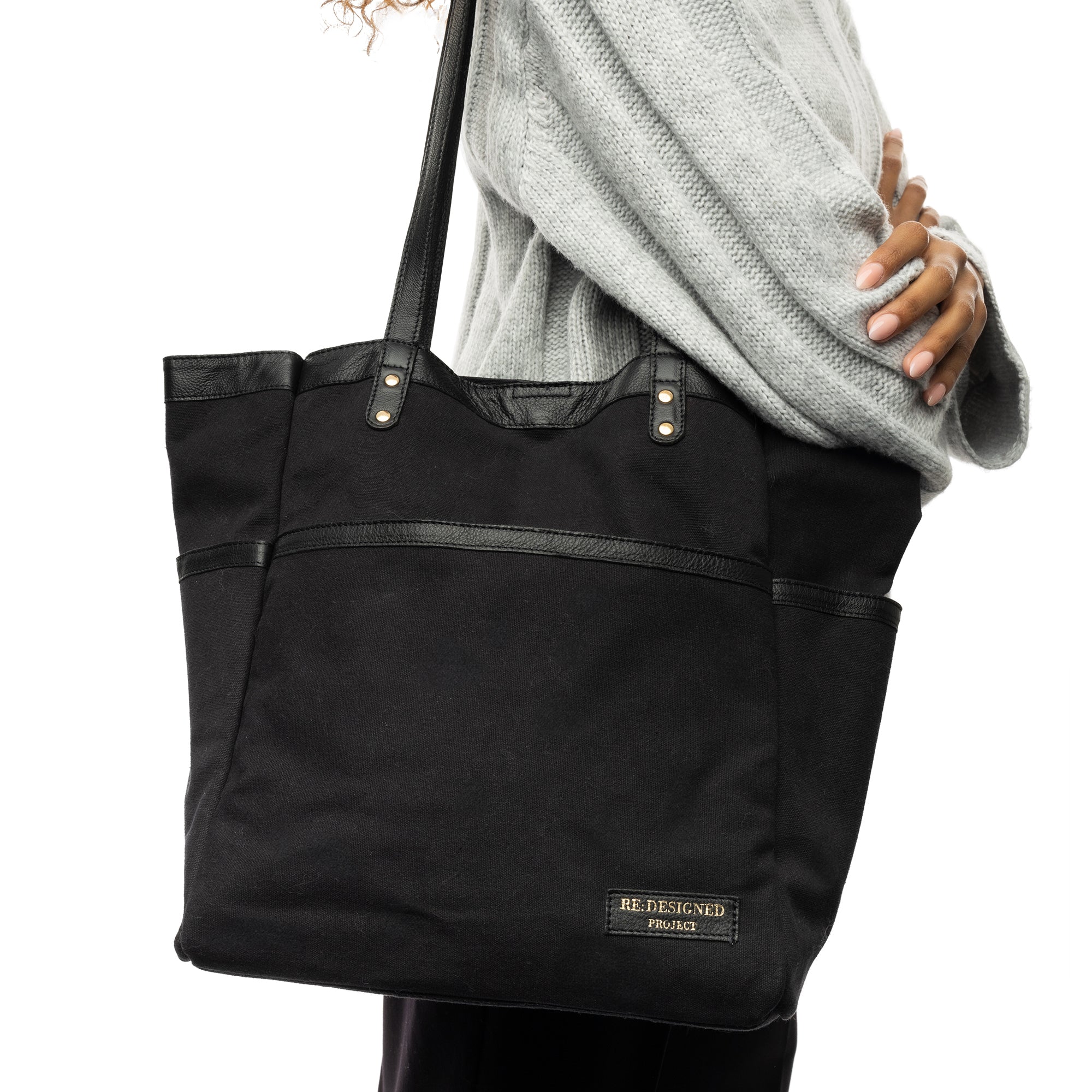 PROJECT 21, stor shopper i canvas, black