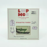 Labels, BONJOUR MME, MR, sort - 6 stk