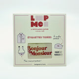 Labels, BONJOUR MME, MR, rød - 6 stk