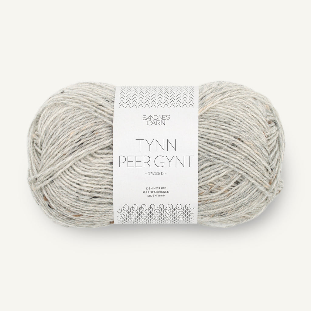 Tynn Peer Gynt lys grå melange natur tweed [1034]