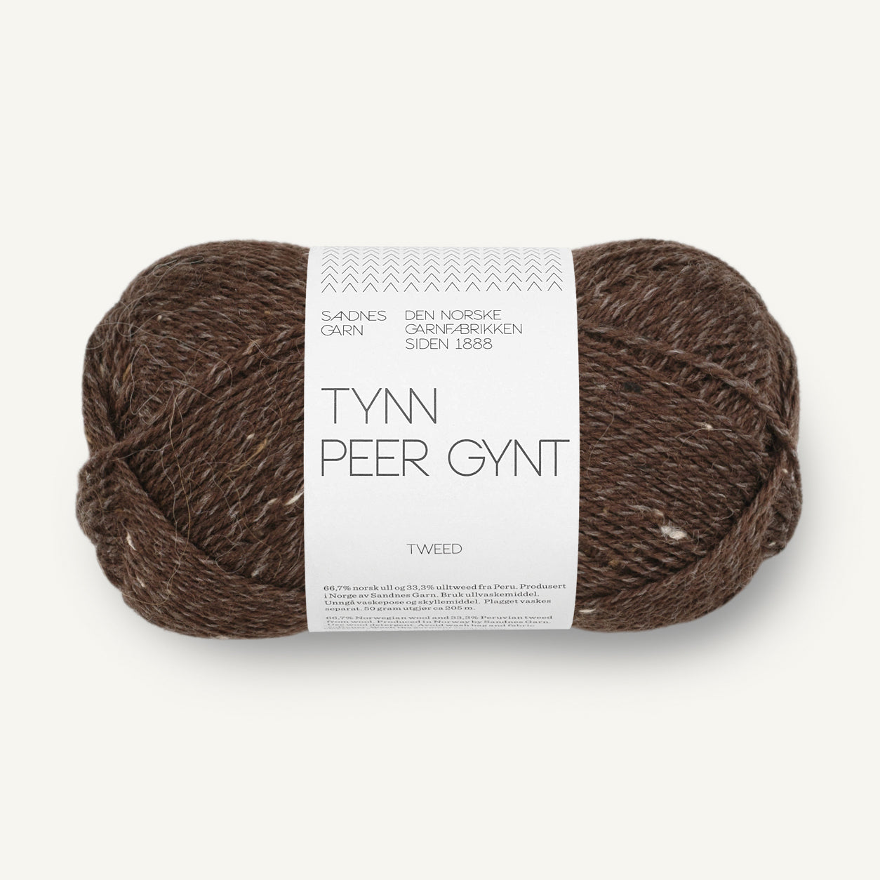 Tynn Peer Gynt mørk brun / natur tweed [3085]