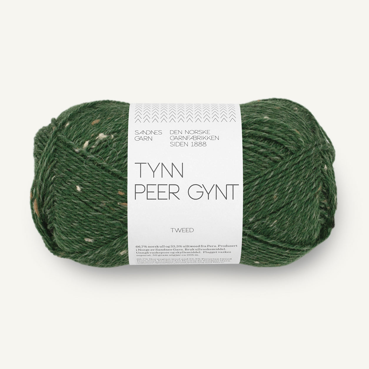 Tynn Peer Gynt skovgrøn / natur tweed [8085]