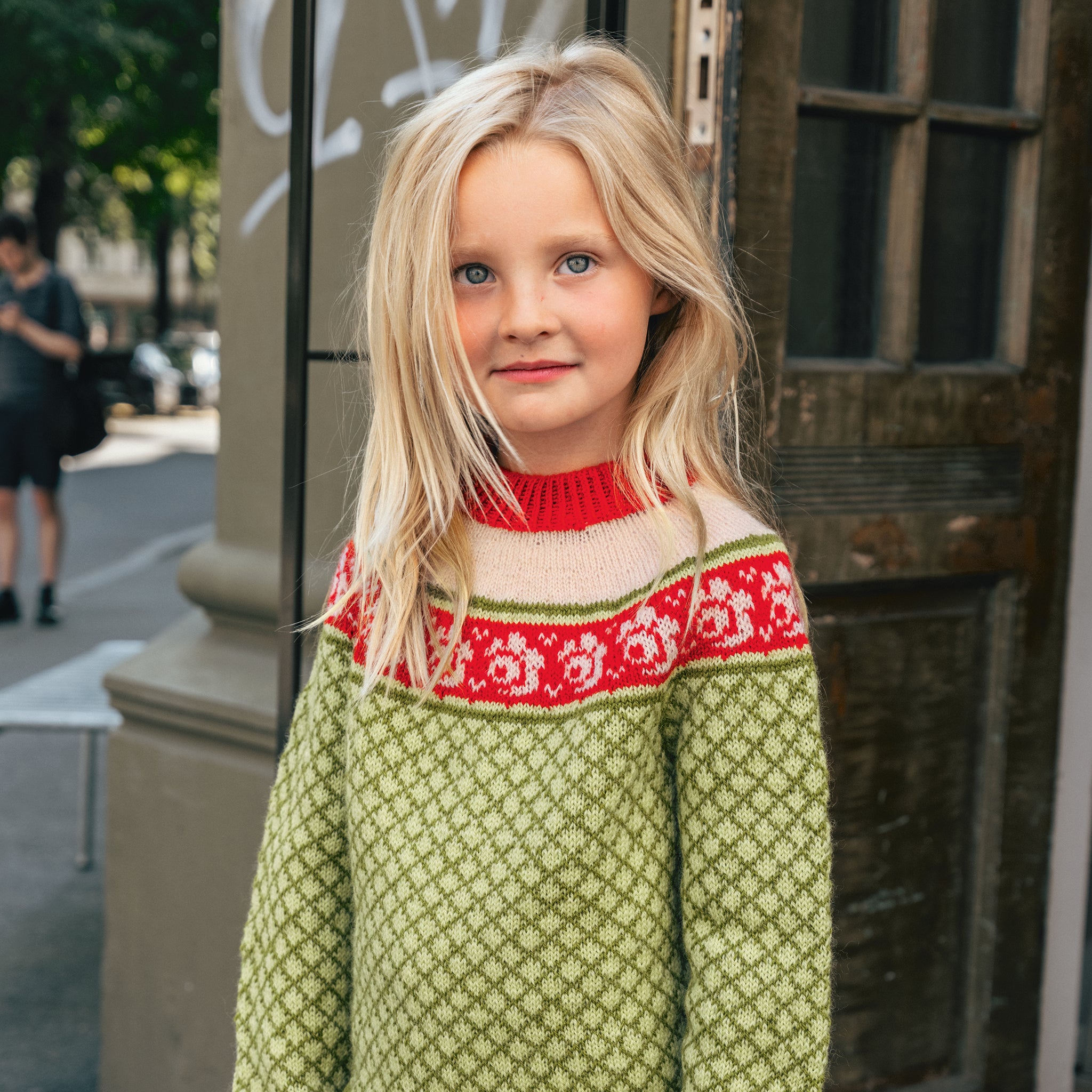 Opskrift på Blome Genser Junior, 4 farver