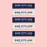 Labels, Made with love and swear words - 6 stk