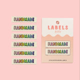 Labels, Handmade rainbow - 6 stk