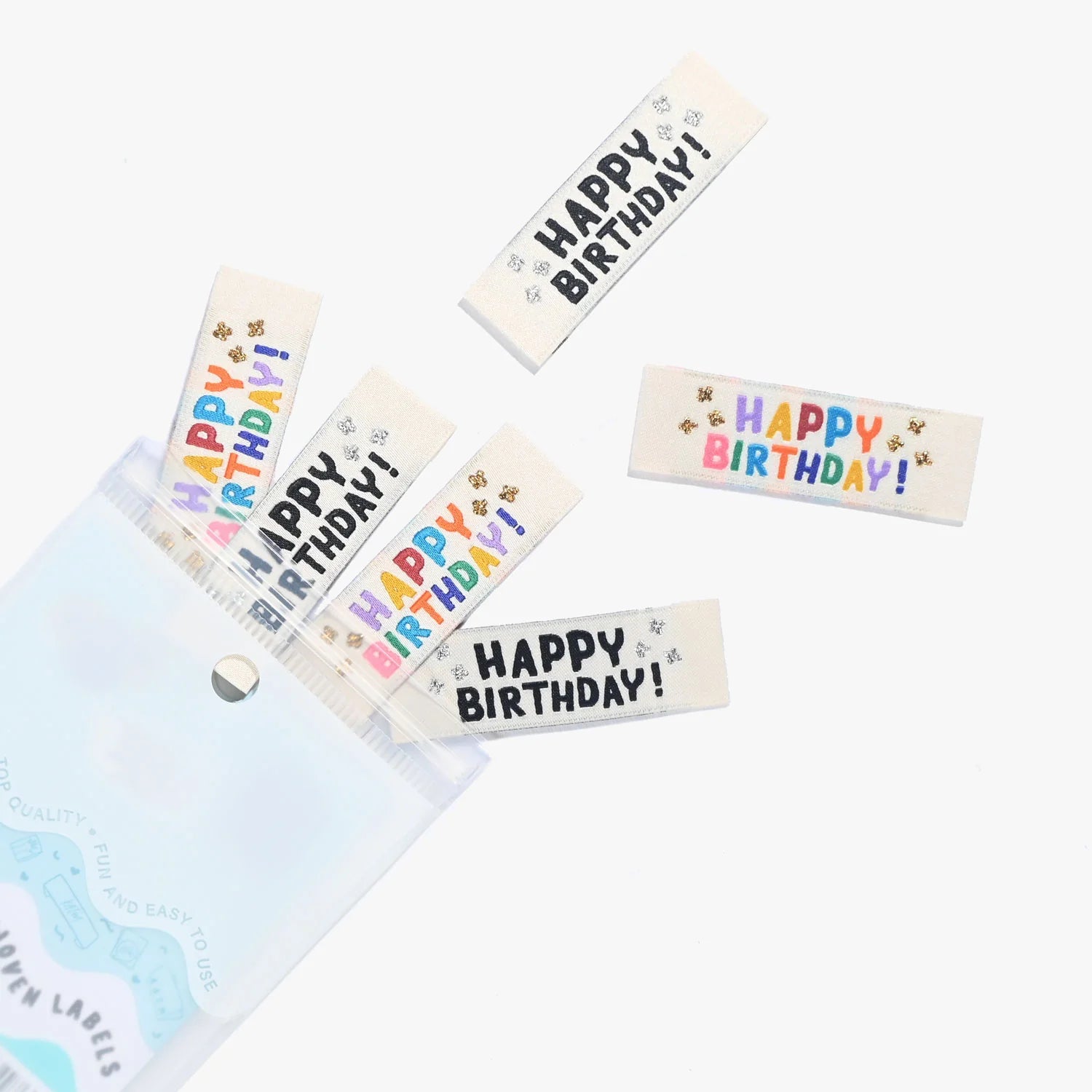 Labels, Happy Birthday - 6 stk