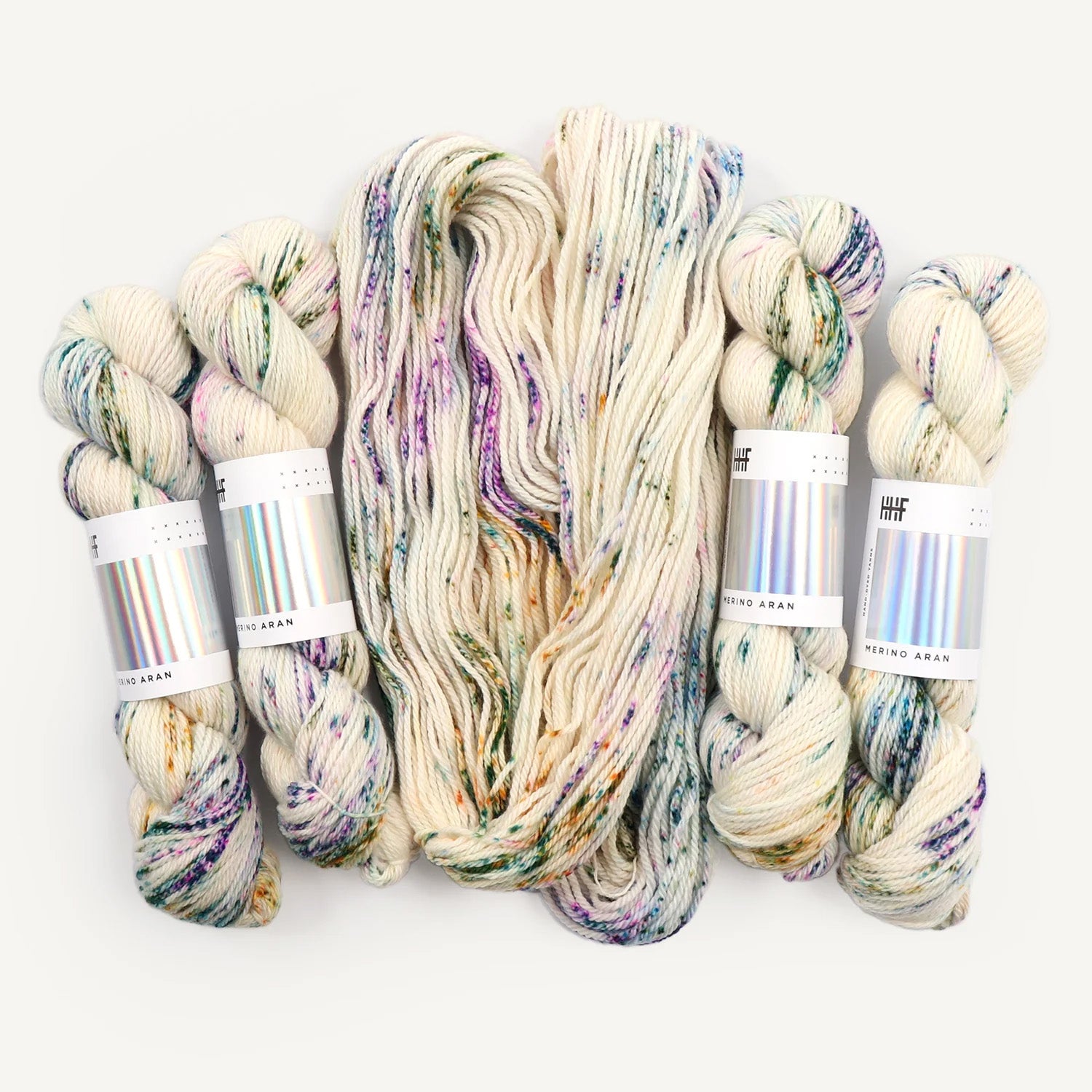 Hedgehog Merino Aran pressed flowers