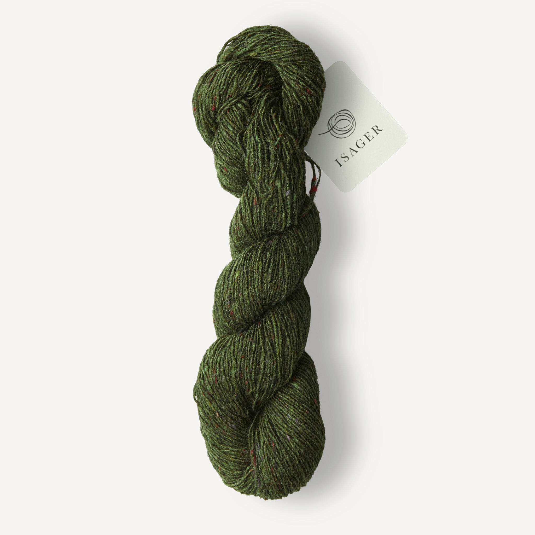 Isager Tweed bottle green