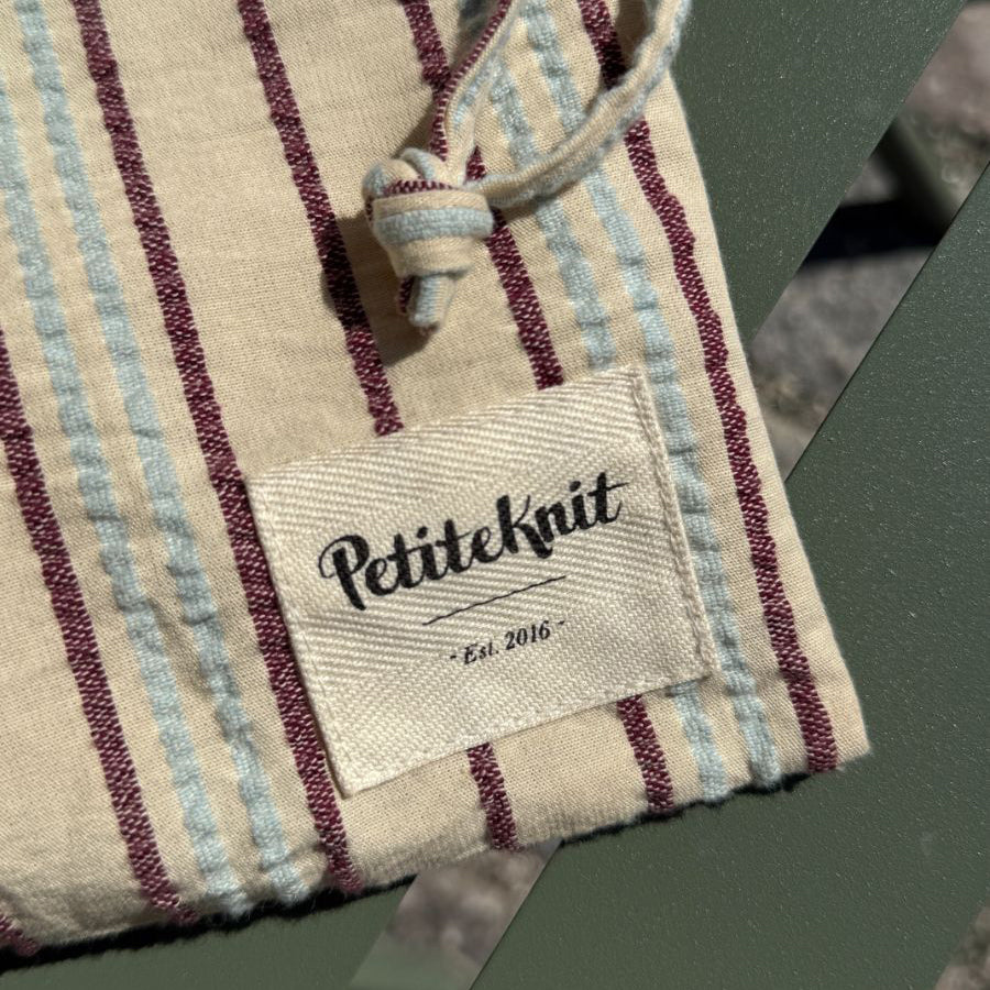 PetiteKnit Knitter's String Bag - seersucker twin stripe