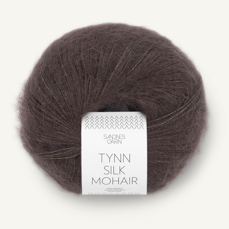 Tynn Silk Mohair mørk chokolade [3880]