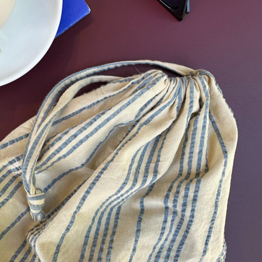 PetiteKnit Knitter's String Bag, striped seersucker